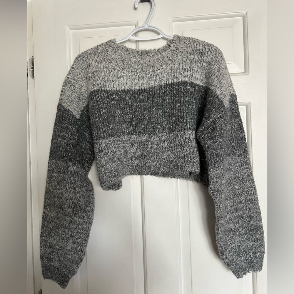 Gray Knit Women's Sweater